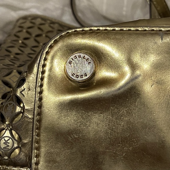 Limited Edition Michael Kors Flower Perforated Travel Tote with Gold Hardware - Picture 4 of 7